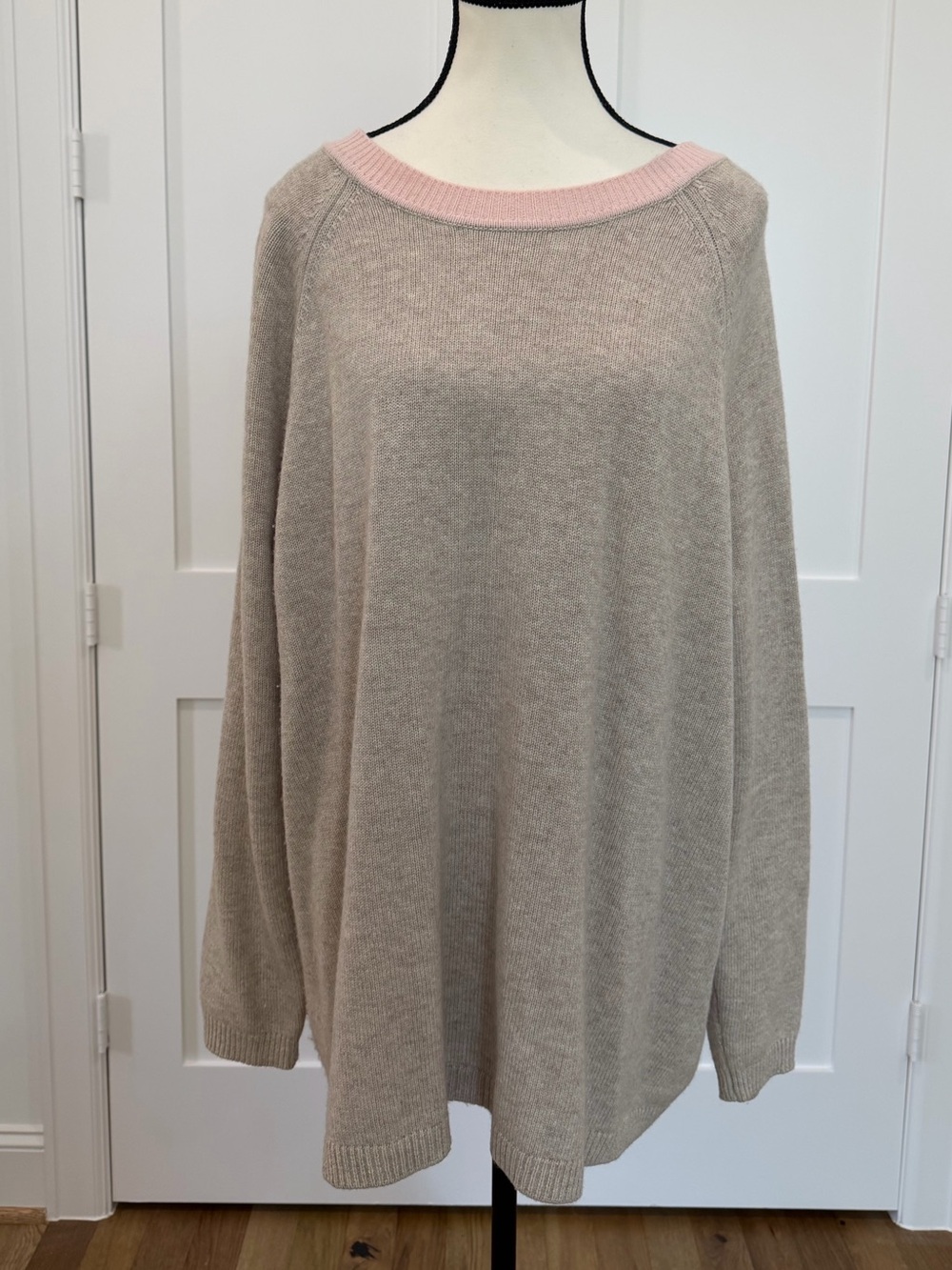Boden Molly Jumper Sweater Women’s XL Gray Pink Cashmere Wool Blend